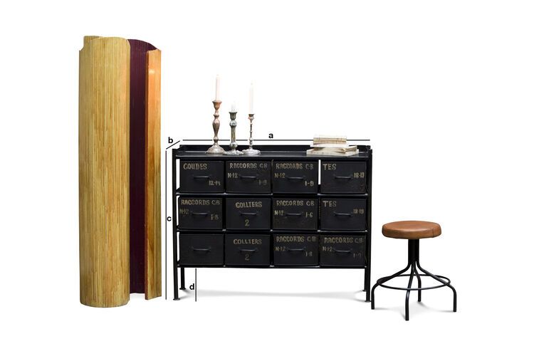 Dimensions du produit Commode d'atelier 12 tiroirs Shelby