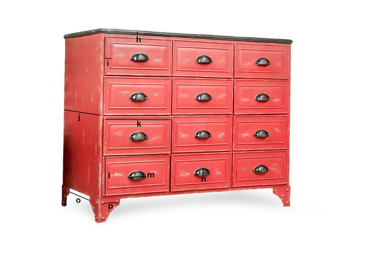 Dimensions du produit Commode en métal Brighton