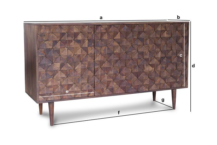 Dimensiones del producto Cómoda de madera Balkis