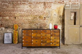 Comptoir vintage en bois et métal Shawinigan