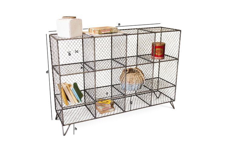 Dimensions du produit Console en métal gris  Ontario