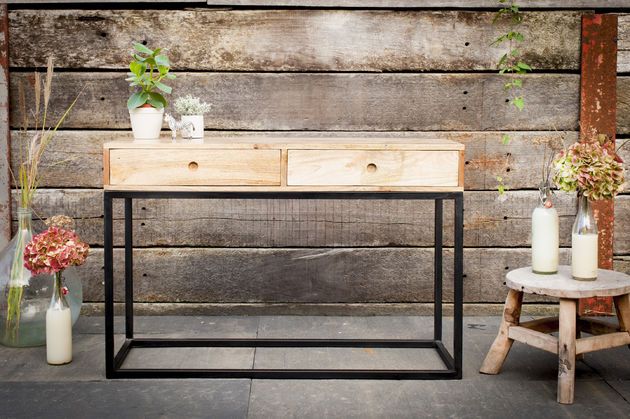 Console con cassetti in legno Austin