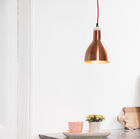 Mooie hanglamp van marmer en roze koper.