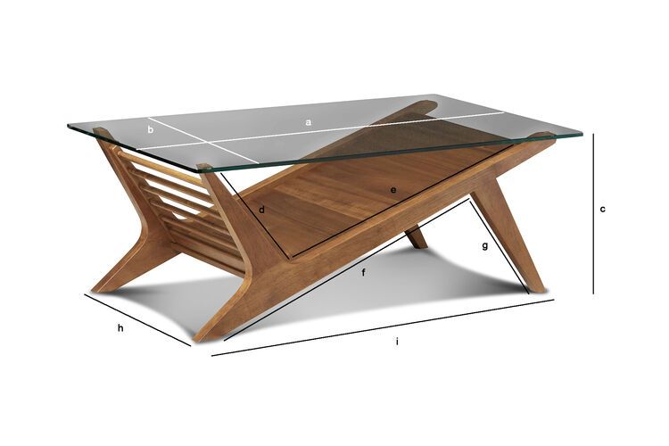 Produktdimensionen Glas-Couchtisch Kiruna