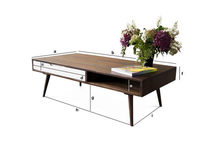 Produktdimensionen Couchtisch Brown'n White