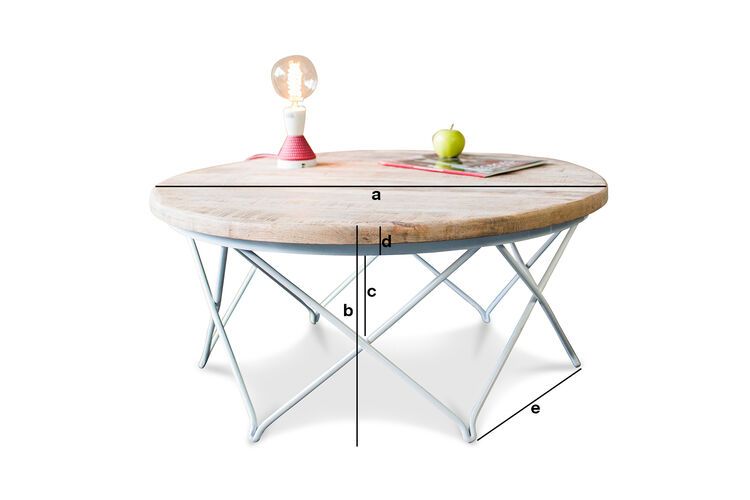 Produktdimensionen Couchtisch Myrte
