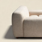 The wide-grained woven fabric envelops the entire structure