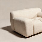 The choice of a deep seat and low backrest is in keeping with the style of 1970s lounge furniture