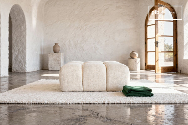 Cream fabric footrest Atoll