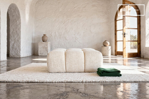 Cream fabric footrest Atoll