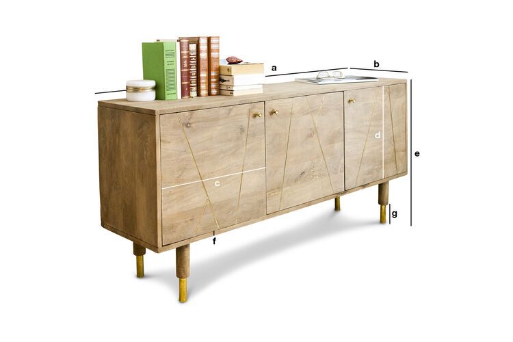 Dimensioni del prodotto Credenza in legno Messinki