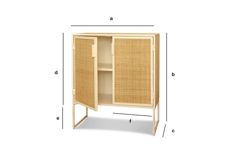 Dimensioni del prodotto Buffet in metallo e intreccio di canna Lautalie