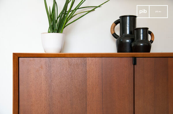 CONCEPT USINE Credenza Scandinava 120 Cm - Design CANGE Con Porte Effetto Cannage E 5 Piedi In Legno - Mobile Soggiorno O Sala Da Pranzo