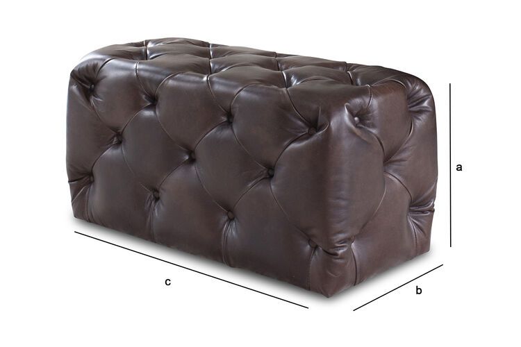 Product Dimensions Dark Chesterfield leather pouffe