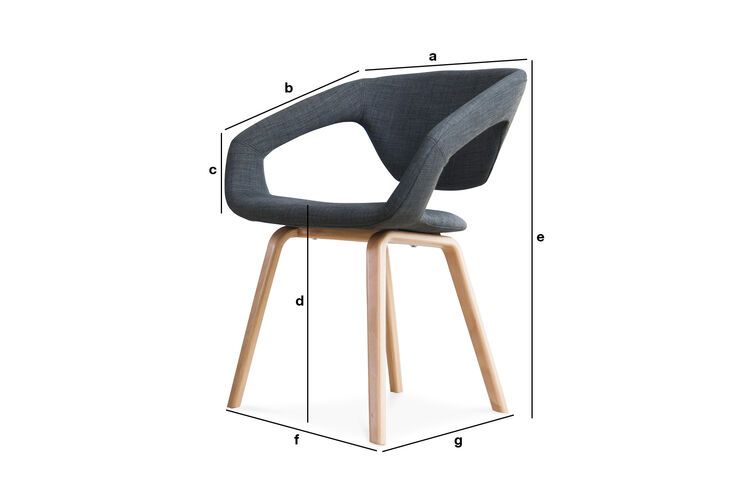 Product Dimensions Dark Tobago armchair