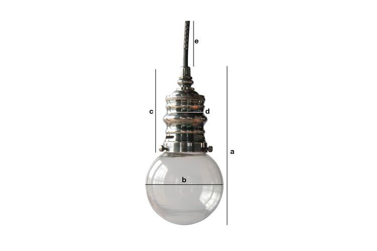 Product Dimensions Small silver pendant light Darwin