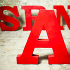 Nice red metal sign letter A.