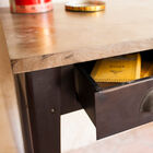 The base and drawers are made of steel and subtly varnished.