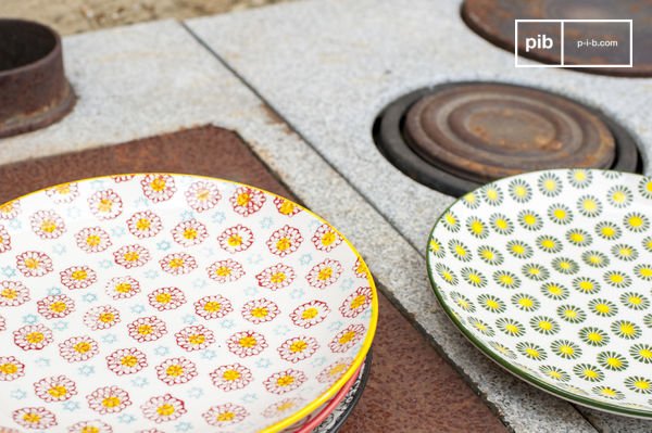 Retro charm of coloured motifs