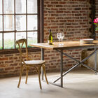 A perfectly made oak parquet table.