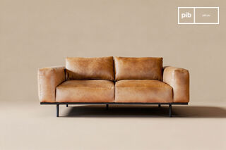 Divano a 2 posti in pelle color avana Almond