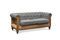 Miniatura Divano Chesterfield a 2 posti in lino e cotone grigio Montaigu Foto ritagliata