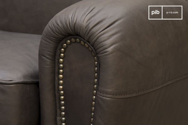 Divano con due sedute, 100% pelle pieno fiore