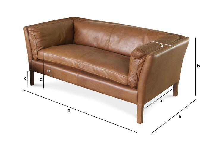 Dimensioni del prodotto Divano a 2 posti in pelle color cammello Hamar