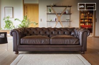 Grote leren Chesterfield-bank Weston
