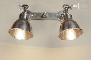 Double applique en métal argenté Bistrot