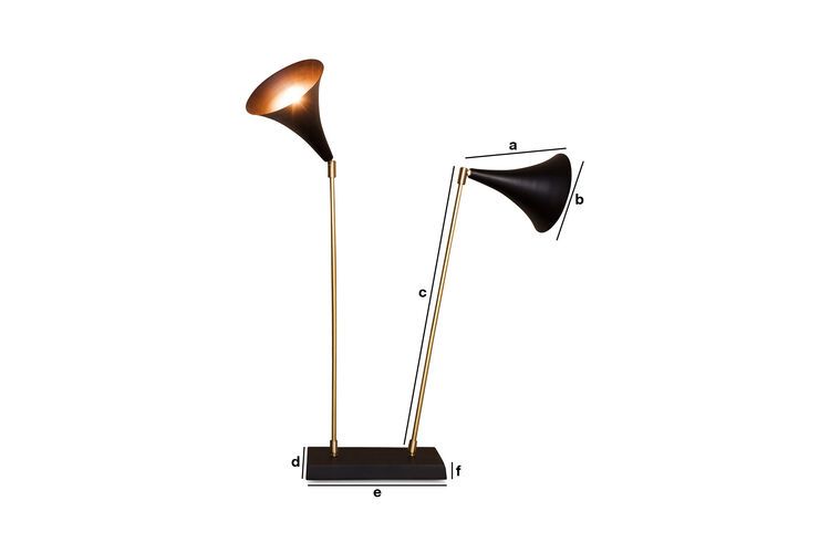 Product Dimensions Double Black Lamp