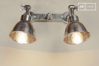 Double silver metal wall light Bistrot
