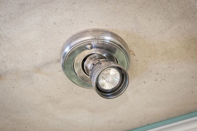 Verstelbare zilveren metalen plafondlamp Bistrot