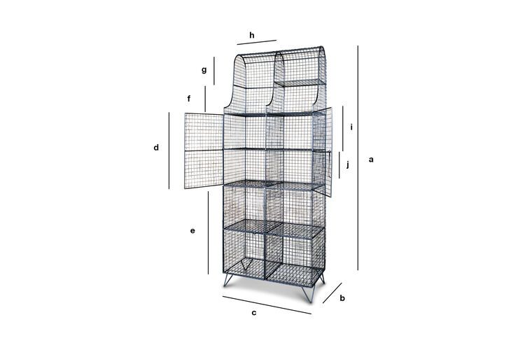 Produktdimensionen Drahtgeflechtschrank Ontario