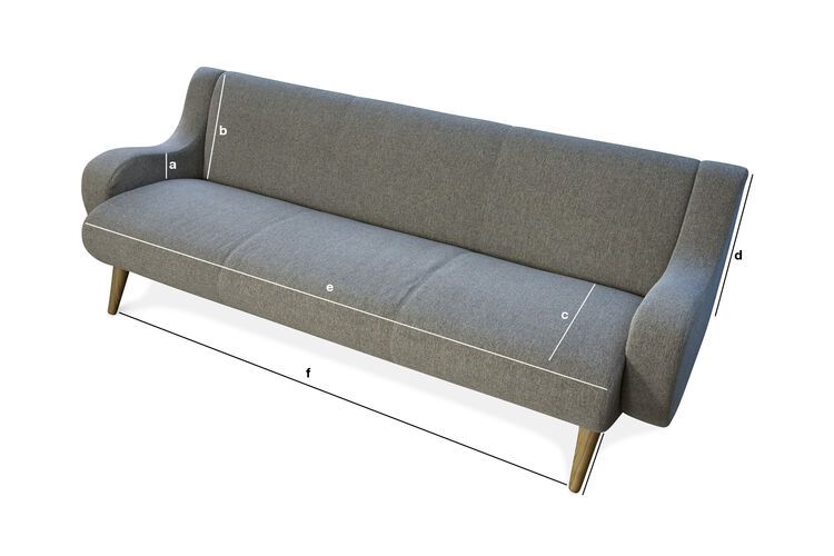 Produktdimensionen Dreisitzer-Sofa Genève