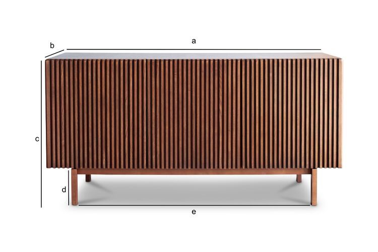 Productafmetingen Dressoir in hout met notenkleur Pillar