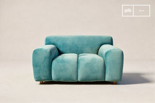 Duck blue velvet armchair Atoll