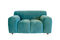 Miniatuur Eend blauwe fluwelen fauteuil Atoll Productfoto