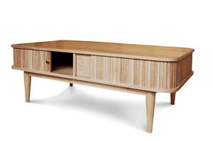 Eiken bijzettafel met gordijnen Ritz