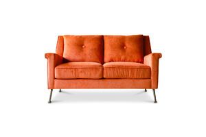 Orange velvet 2-seater sofa Elbrousse