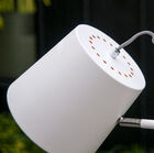 Een kleine zwart-witte draad maakt het werk van de lamp compleet.