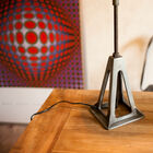 Lamp with all-metal switch, workshop style.