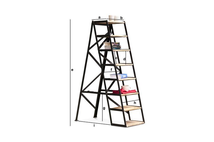 Dimensiones del producto Escalera de taller con 8 peldaños Custer