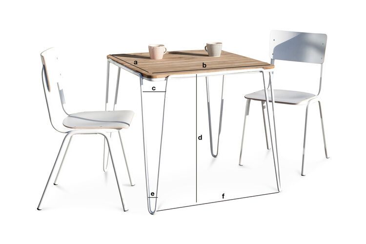 Productafmetingen Espace eettafel