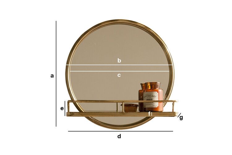 Dimensiones del producto Espejo Clémentine con estantería