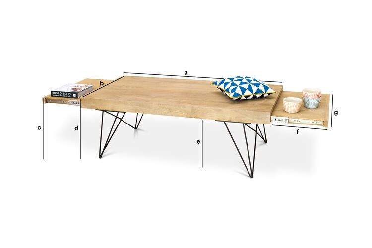Product Dimensions Extendible coffee table Zurich