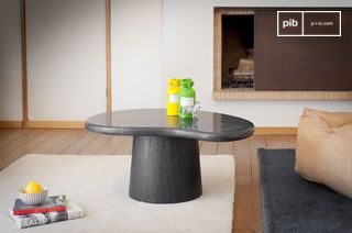 Zwarte marmeren salontafel voor woonkamer