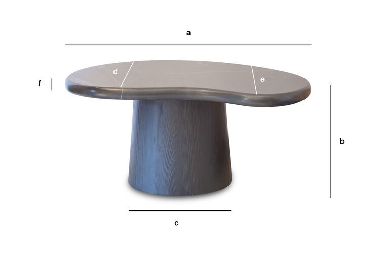 Produktdimensionen Wohnzimmer-Couchtisch aus schwarzem Marmor Fassola