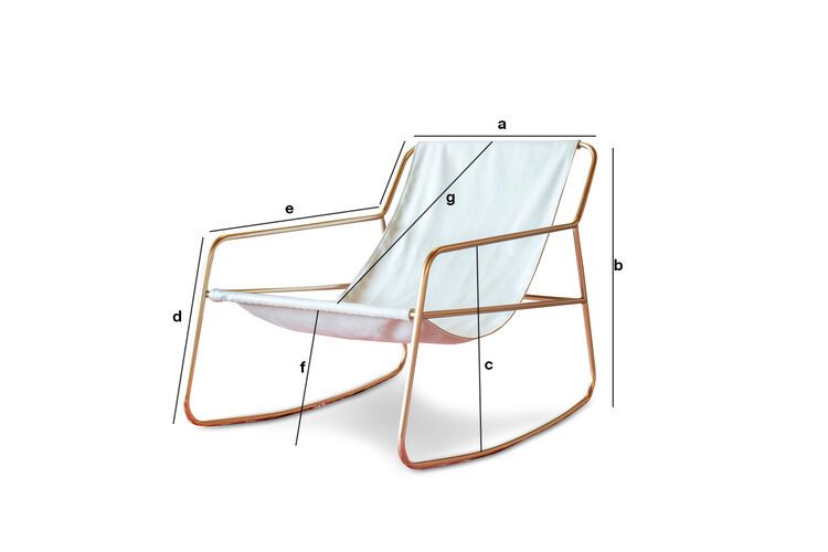 Dimensions du produit Fauteuil à bascule scandinave  Lund