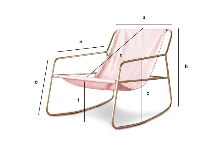 Dimensions du produit Fauteuil à bascule scandinave Lünd rose
